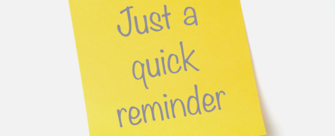 Just a quick reminder
